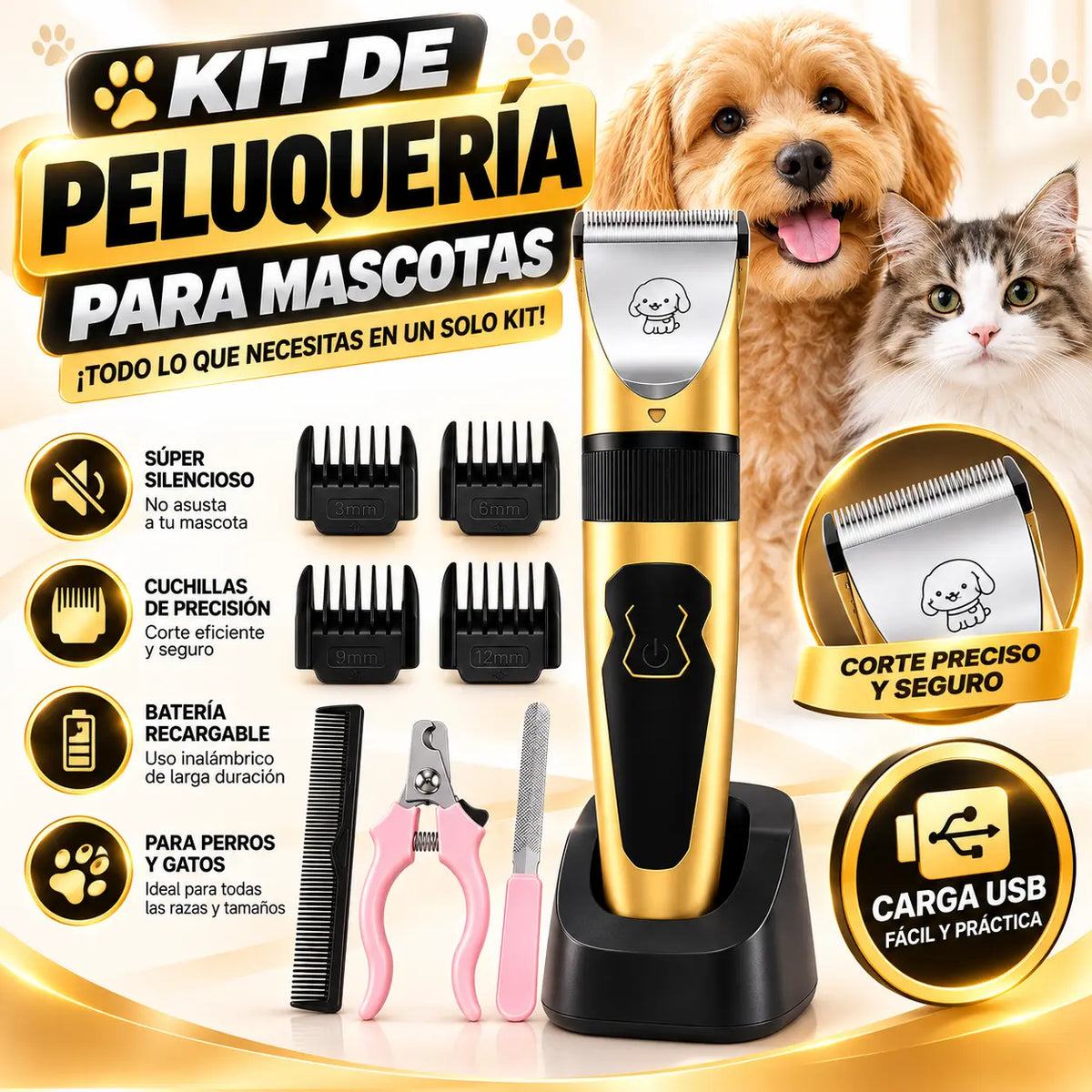 kit de peluqueria para mascotas