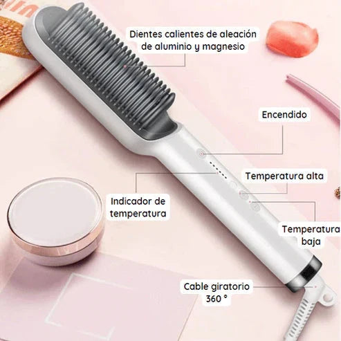 Cepillo Alisador 3 en 1 | Cabello liso y sin frizz en minutos ✨