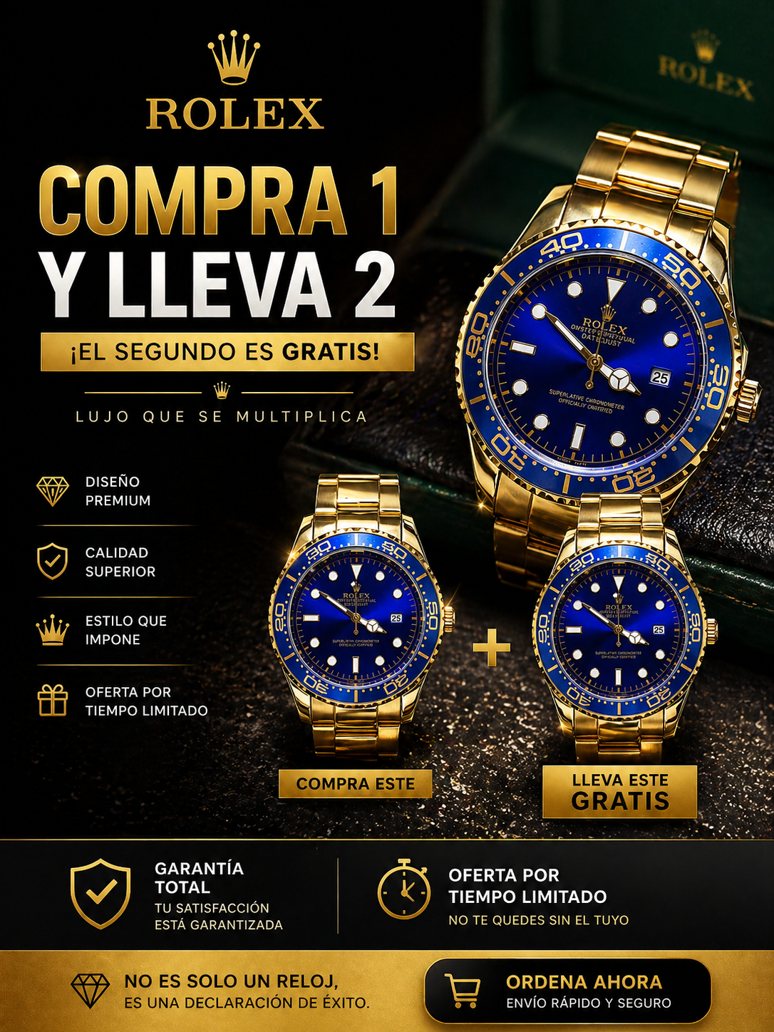 🔥 COMPRE 1 Y LLÉVESE 2 RELOJES IMPORTADOS🔥 + Envío Gratis