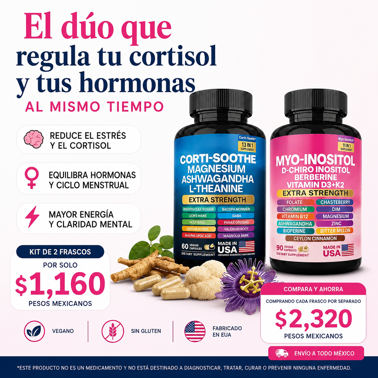 Kit Premium Inositol & Cortisol + Envio Gratis + Regalo