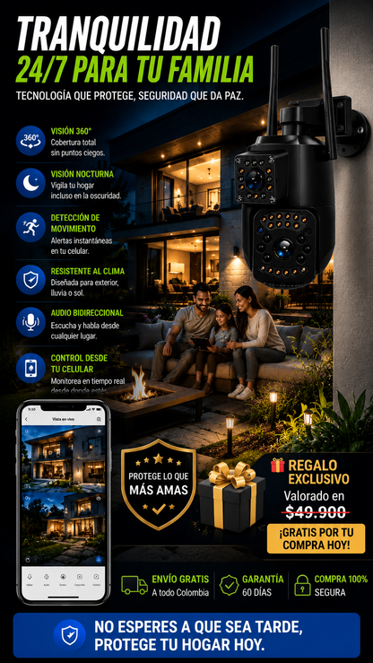 Militar Guard: Seguridad que no depende de nadie — Compatible con Panel Solar + Regalo🎁