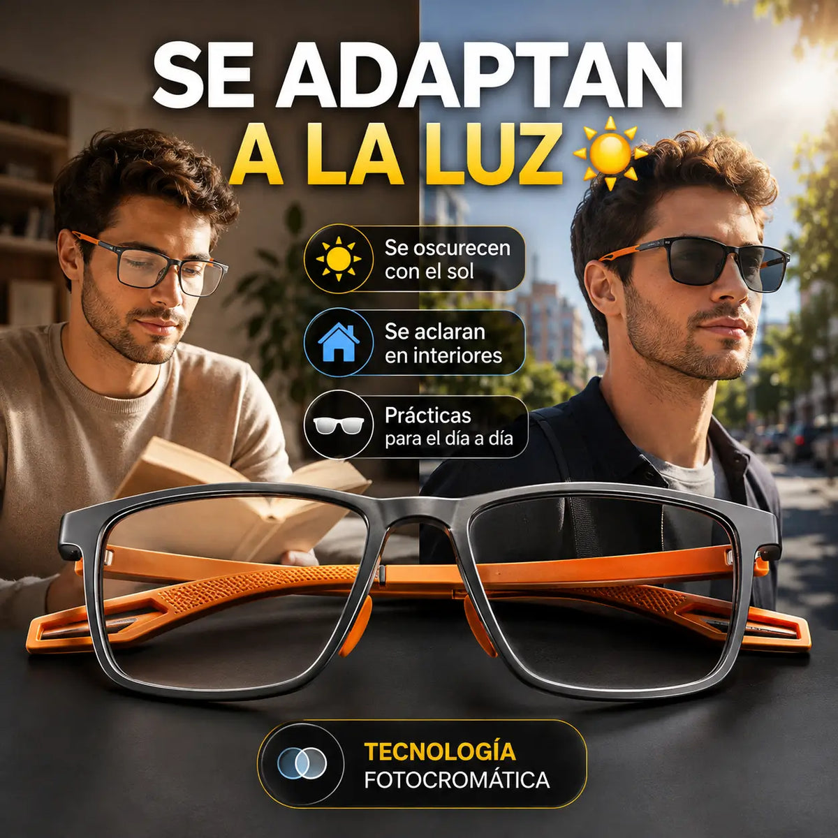 OptiFlex TR90®: Gafas Multifocales Fotocromáticas con Filtro de Luz Azul + ENVIO GRATIS + REGALO