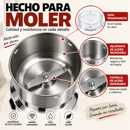 GrindPro™ | Molino Eléctrico de Café, Semillas y Chiles