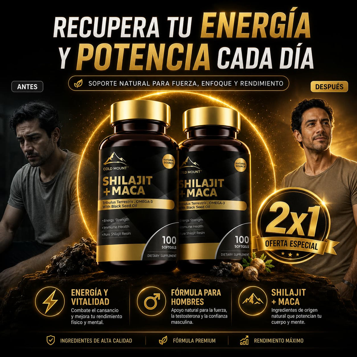 Shilajit + Maca.