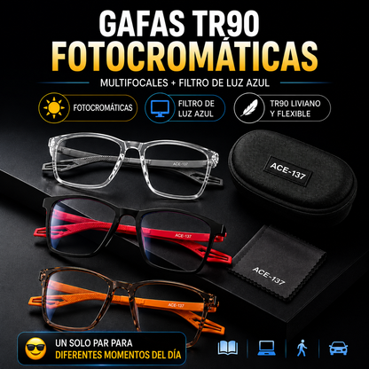 OptiFlex TR90®: Gafas Multifocales Fotocromáticas con Filtro de Luz Azul + ENVIO GRATIS + REGALO