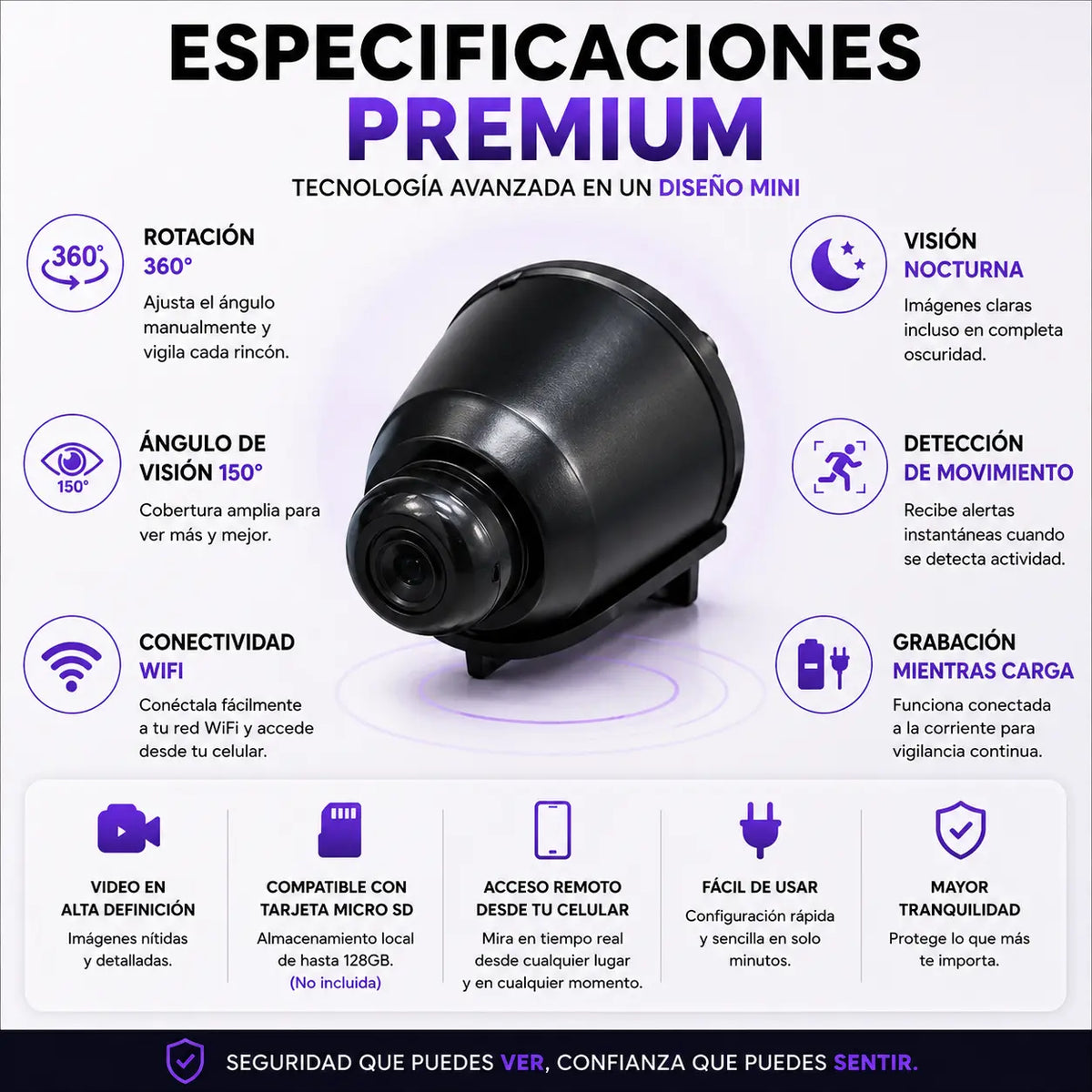VisionCam Pro™ | Mini Cámara WiFi 360° HD + ENVIO GRATIS + REGALO