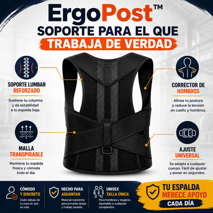 ErgoPost™ | Corrector de Postura con Faja Lumbar + Envio Gratis + Regalo