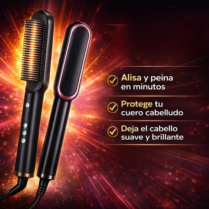 Cepillo Alisador 3 en 1 | Cabello liso y sin frizz en minutos ✨