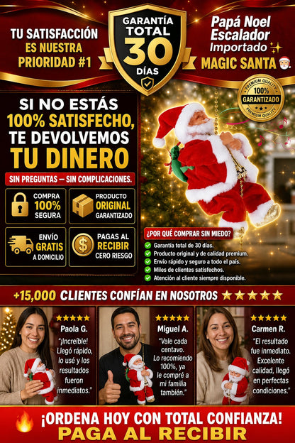 Papá Noel Escalador Musical Movimientos Navidad Importado
